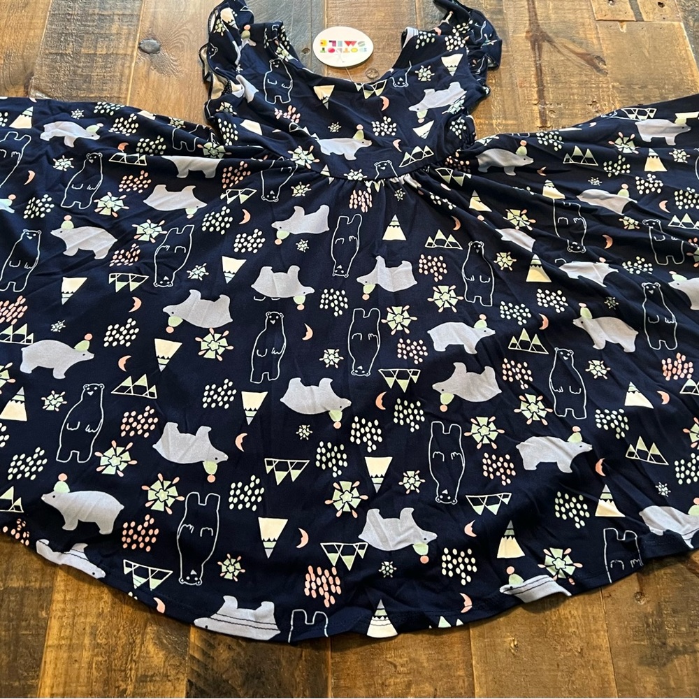 Dot Dot Smile Polar Express Empire twirl dress size 3/4 or 5/6 new